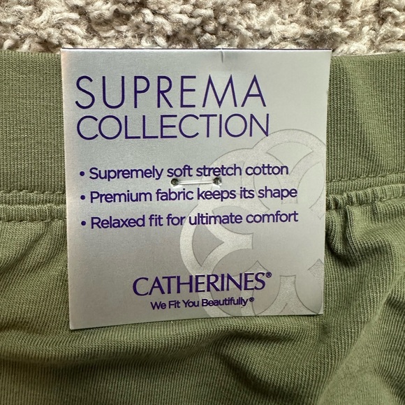 Catherine’s Suprema Collection Olive Green Capris NWT Size 1XWP 18/20WP - Picture 2 of 10